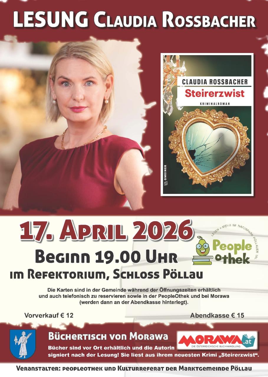 Lesung Claudia Rossbacher 17.04.2026