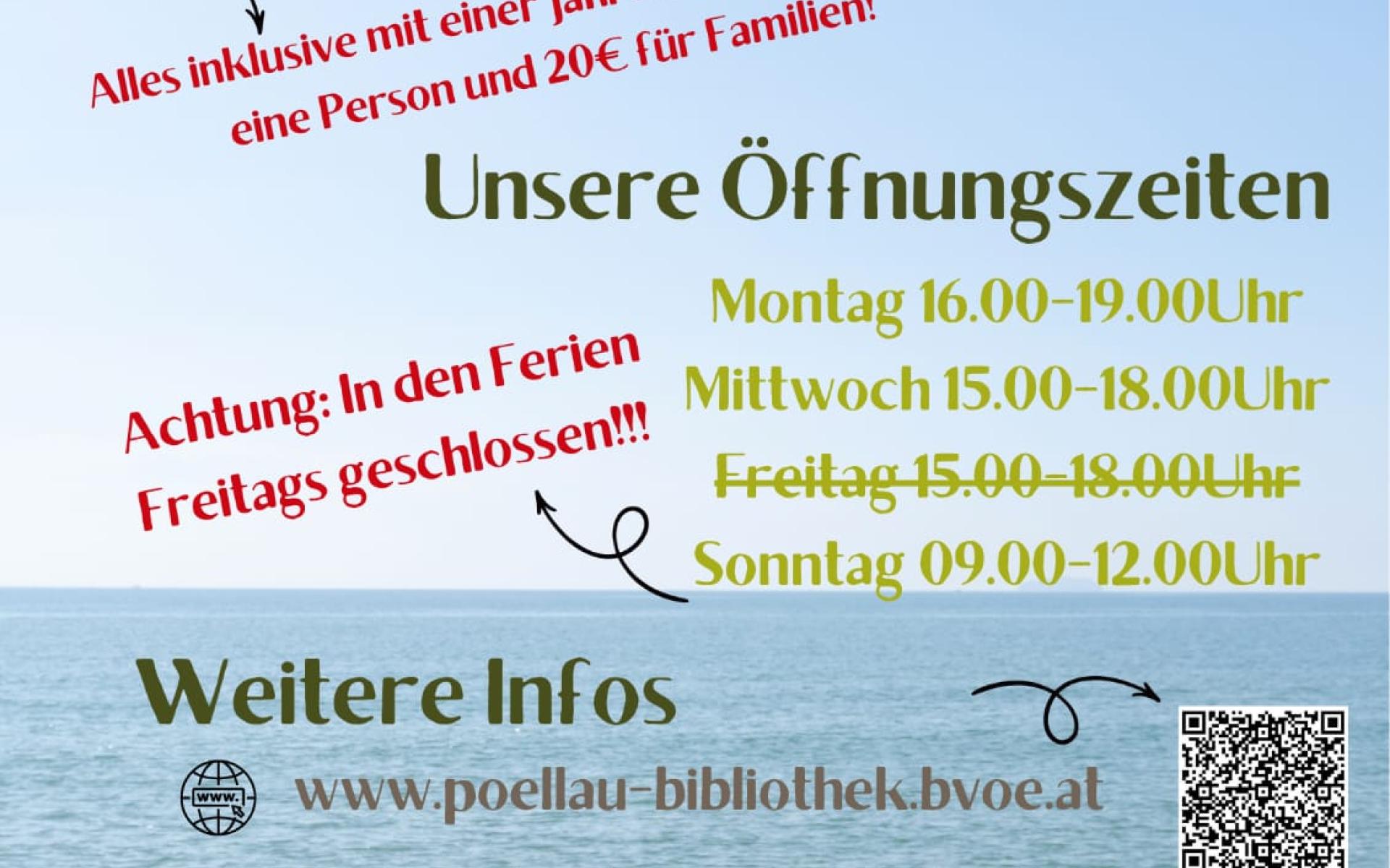 Öffnungs-Zeiten in den Sommerferien 2026