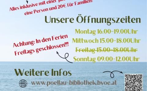 Öffnungs-Zeiten in den Sommerferien 2026